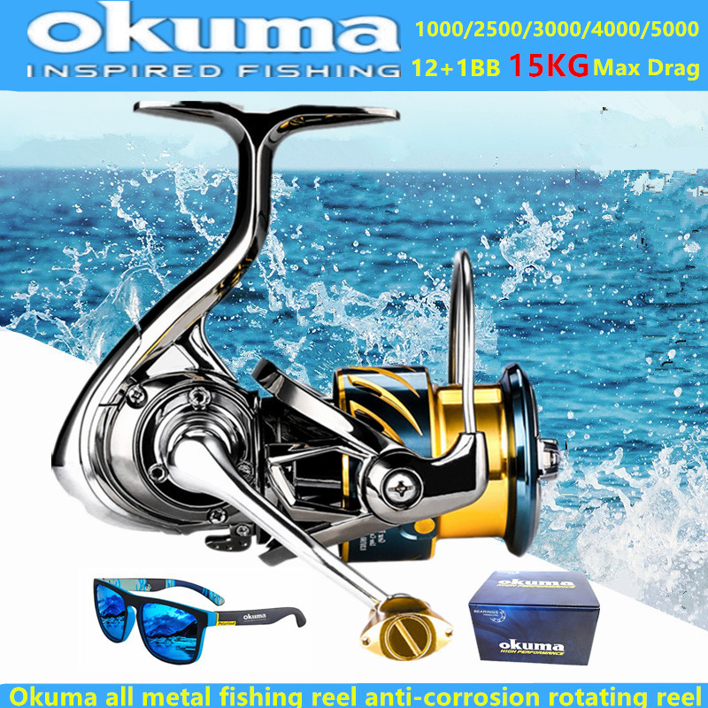 Fishing Equipment Daiwa - オクマ オールメタルフィッシングリール 12+1BB15KG 最大ドラグ耐海水回転リール 1000-5000