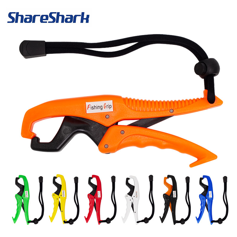 Fishing Equipment And Tools - シェアシャーク フィッシュリップグリッパー ABS ホワイトプラスチック リップグリップ 調整可能なロープ付き