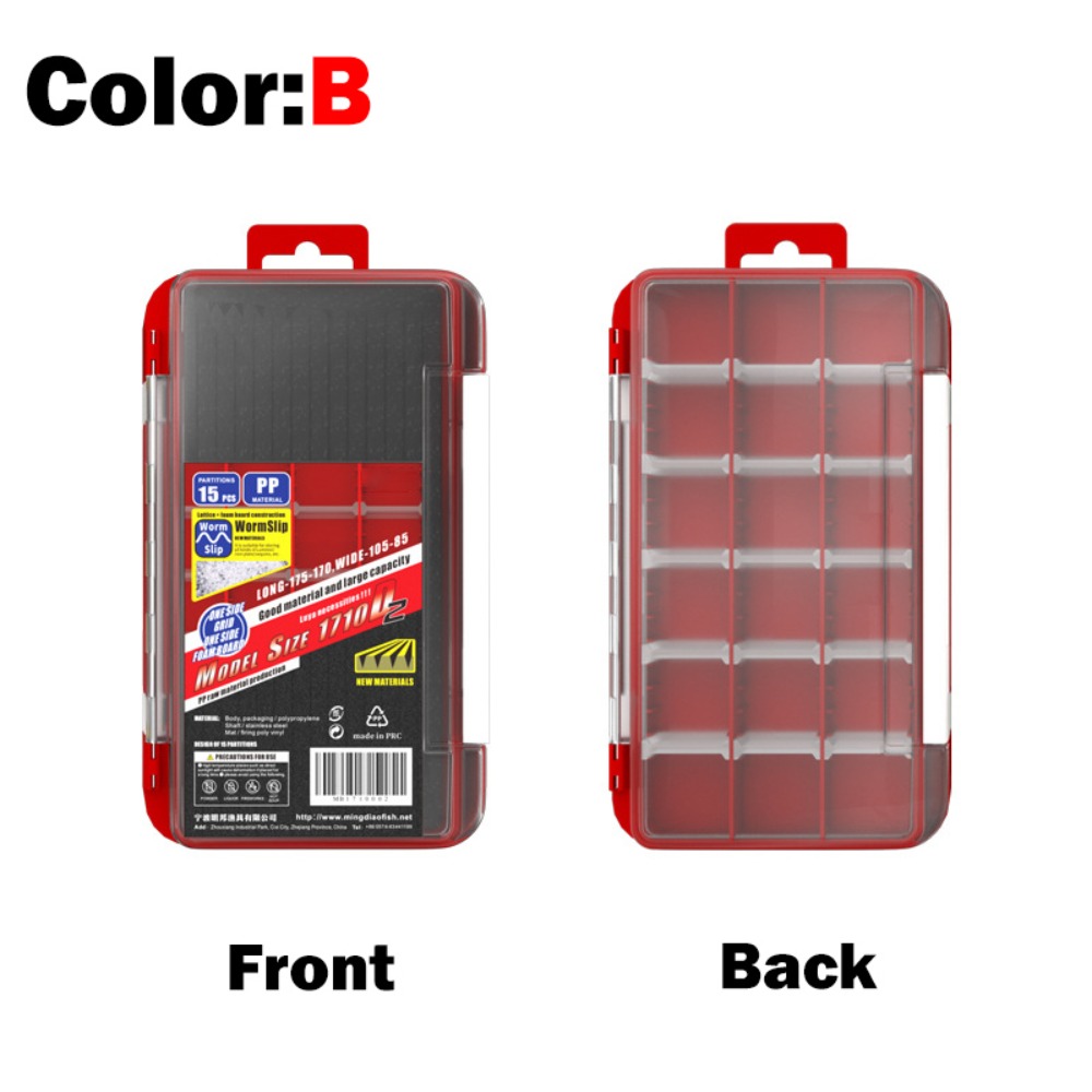Fishing Equipment Box - 釣り道具 2層式釣り針収納ボックス 釣りルアー ジグヘッドボックス スポンジアクセサリーボックス 餌収納ボックス
