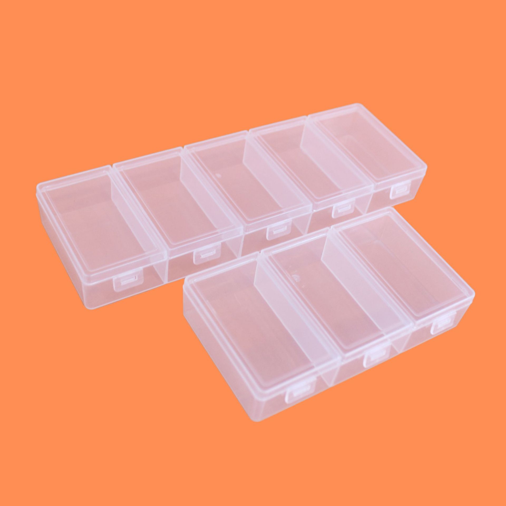透明プラスチック製収納ボックス、個別蓋付き、3～5つのグリッ - Fishing Equipment Box のレビューと価格
