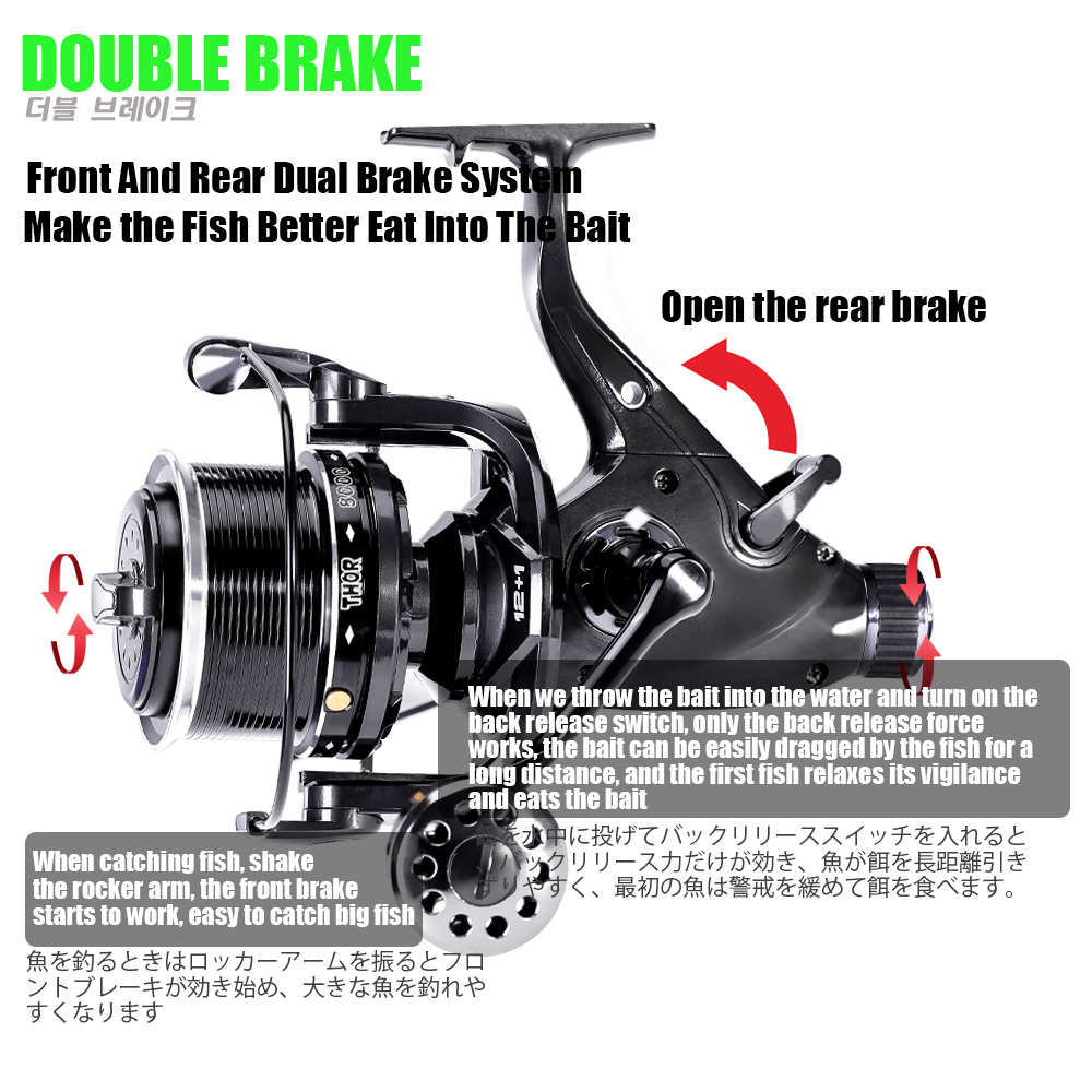 新しい鯉釣りリールスピニングリール最大ダブルドラッグ 27  - Fishing Equipment Daiwa のレビューと価格