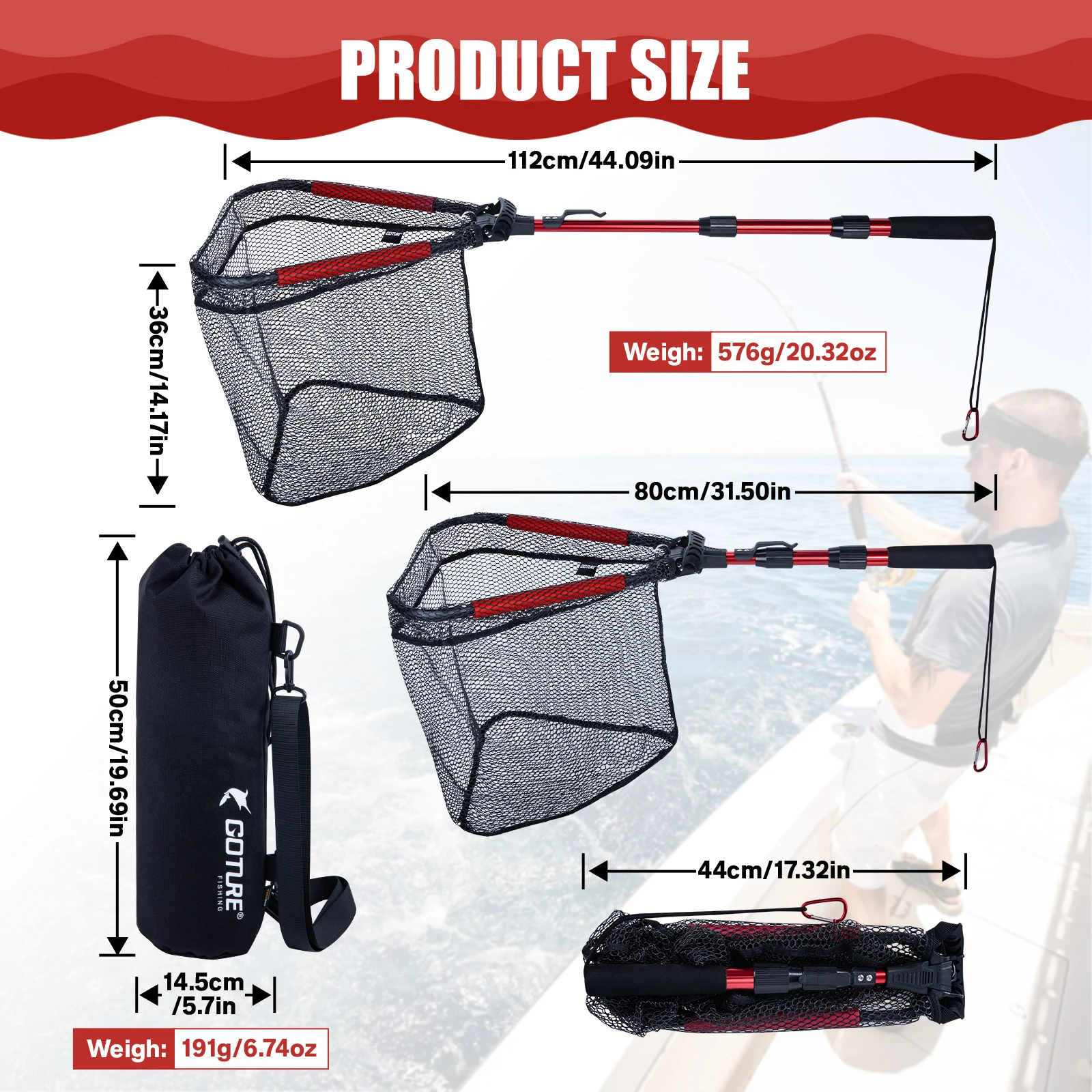 Goture 折りたたみ式釣り用ブレールネット - 伸縮式デ - Landing Net Telescopic のレビューと価格
