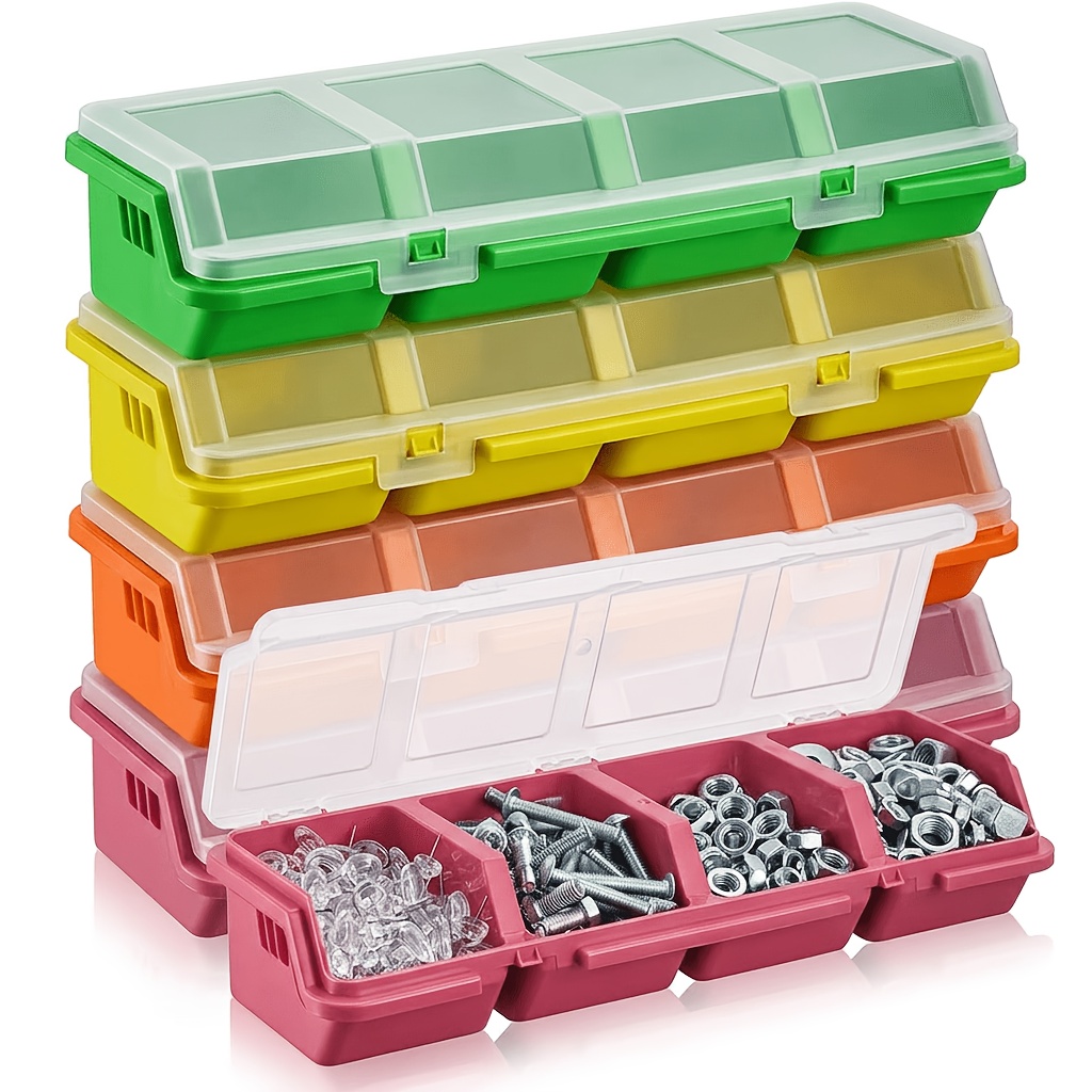 2パック4コンパートメントプラスチック製小型部品オーガナイザ - Fishing Equipment Box のレビューと価格