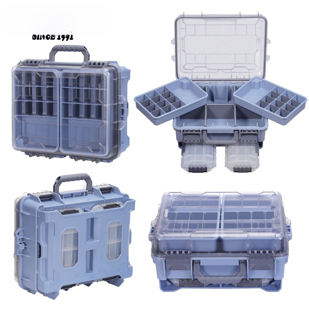 1pc 防水二重層ポータブル釣具ボックス、大きな収納スペース - Fishing Equipment Box のレビューと価格