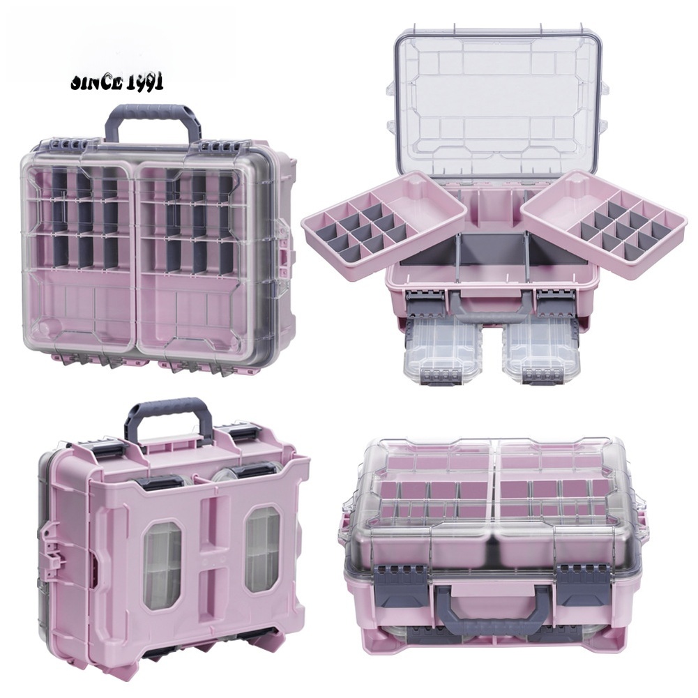 1pc 防水二重層ポータブル釣具ボックス、大きな収納スペース - Fishing Equipment Box のレビューと価格