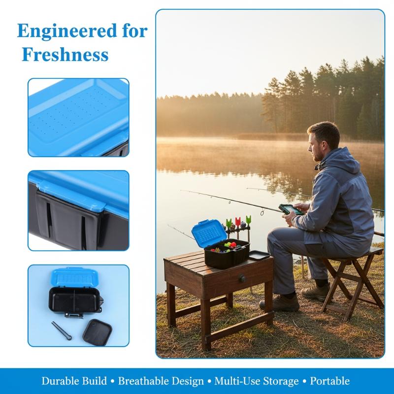 ポータブル釣り用ルアーボックスケース、活餌、フック、ミミズ用 - Fishing Equipment Box のレビューと価格