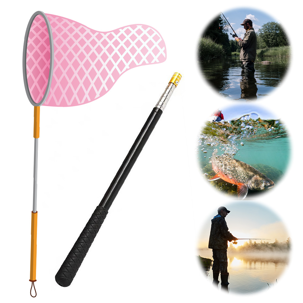 格納式ステンレス鋼釣り竿,着陸ネットハンドル,アクセサリー, - Landing Net Telescopic のレビューと価格