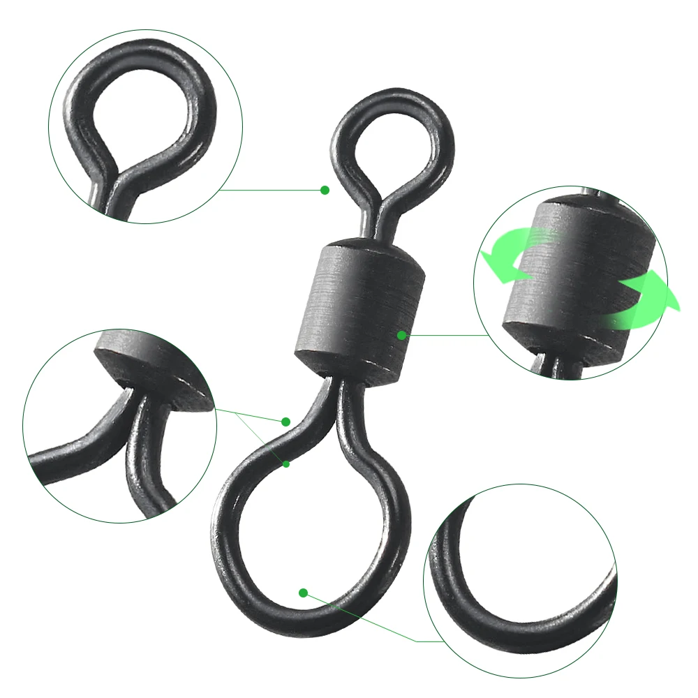 100個入り 鯉釣り用スイベル ビッグアイ ローリングスイベ - Fishing Equipment Basics のレビューと価格