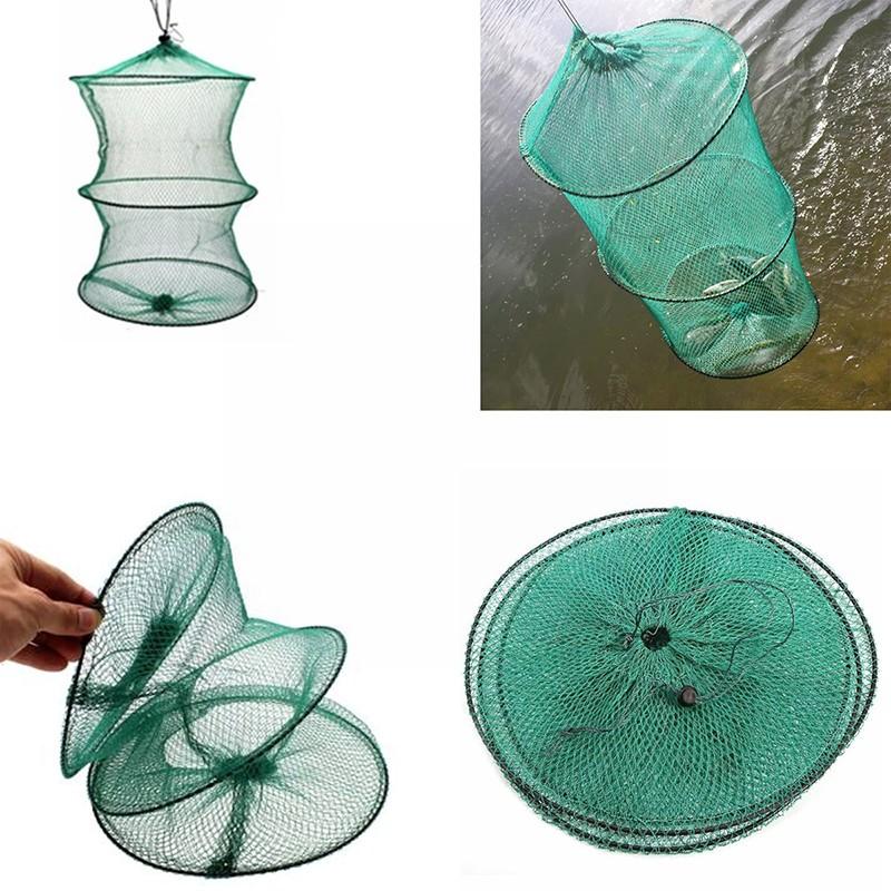 折りたたみラウンドナイロンメッシュメタルフレームカニ漁網エビ - Landing Net Telescopic のレビューと価格