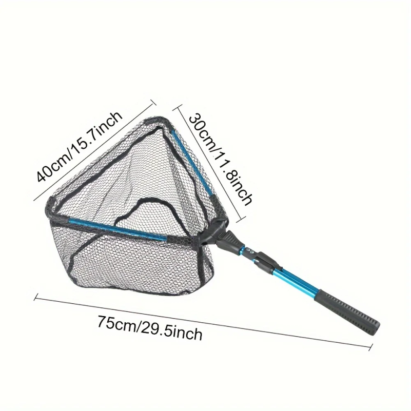 1pc 漁網アルミ合金格納式三角伸縮式折りたたみ漁網伸縮ポー - Landing Net Telescopic のレビューと価格